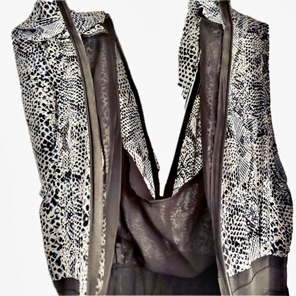 D&G by Dolce & Gabbana Flowy Python Print Chiffon Dress V-Neck Sleeveless Sz XS - Picture 10 of 12